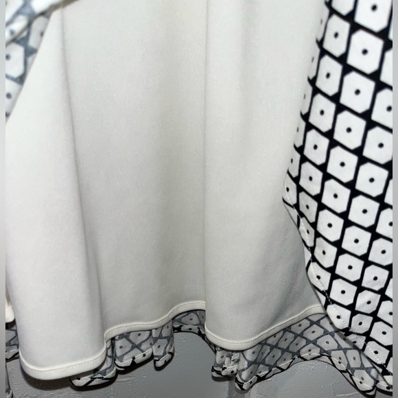 Talbots Petite Black and White Knit Midi Fit Flare Dress - Picture 12 of 15